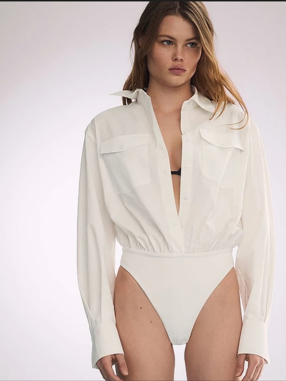 Atelier Victoria's Secret x Altuzarra Atelier Poplin Bodysuit Shirr